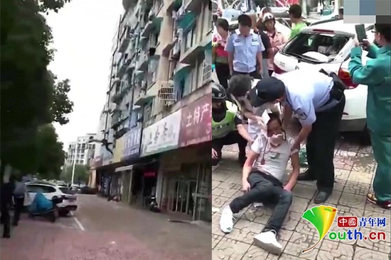 男子酒后与妻吵架从三楼跳下 头部砸中路边宝马车 男子酒后与妻吵架从三楼跳下 头部砸中路边宝马车