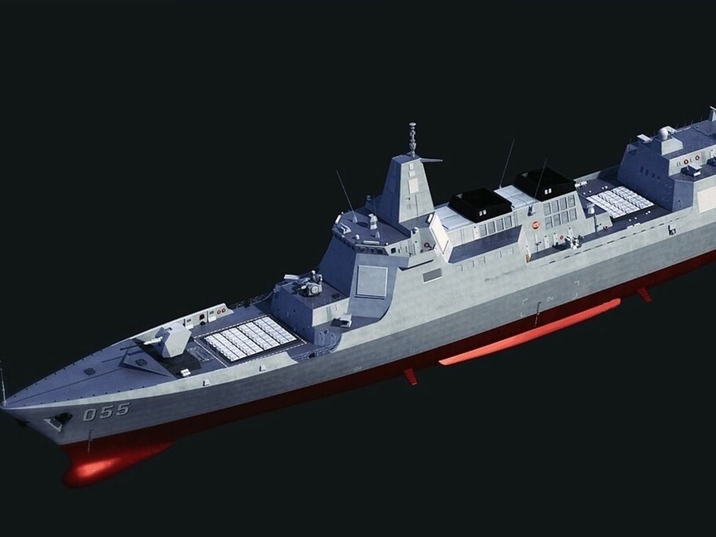舰身细节全曝光 解放军055级导弹驱逐舰最新试