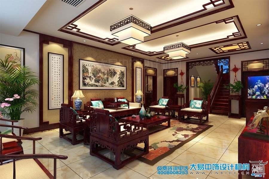 郑州1200平豪宅中式装修室内效果全景展示