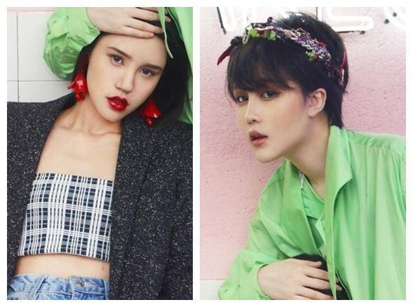 这张看,相似度超高像孪生姐妹.剪了短发的赵一涵,攻一脸