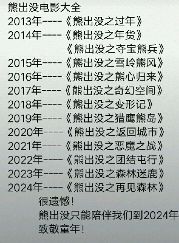 《熊出没》真的在2025年就会完结了吗?