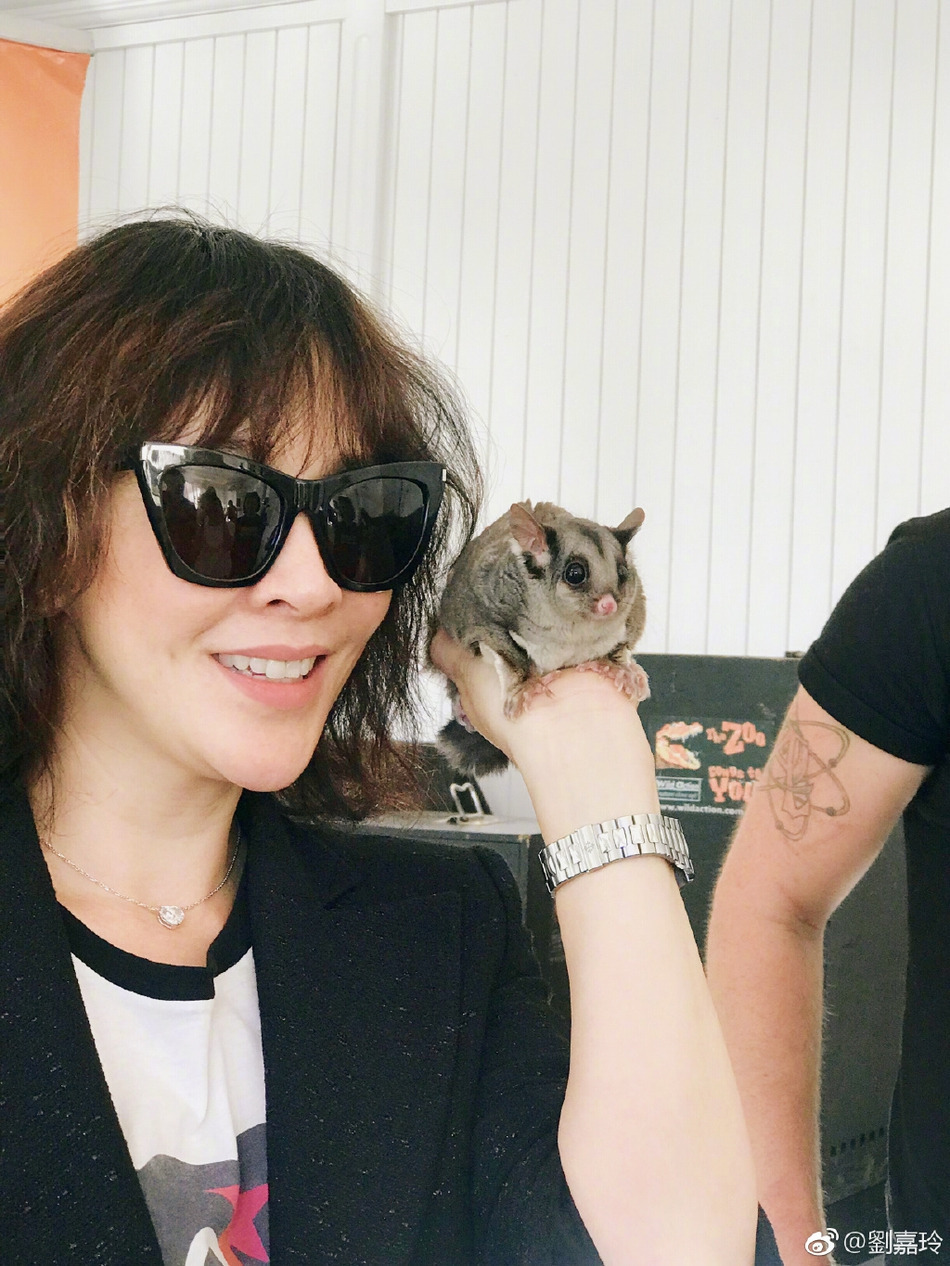 近日，刘嘉玲前往澳洲旅游度假，她在微博晒出一组在当地动物园游玩的照片，配文称：“动物是人类最亲密的朋友”。照片中她手举鳄鱼肩缠蟒蛇，与动物亲密接触毫无惧色。不少网友纷纷感叹道“嘉玲姐姐真是佩服你五体投地哈哈哈”、“？？？胆真大，真是皮皮玲”