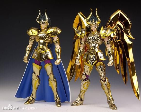 十二宫黄金圣斗士手办,普通圣衣和神圣衣对比