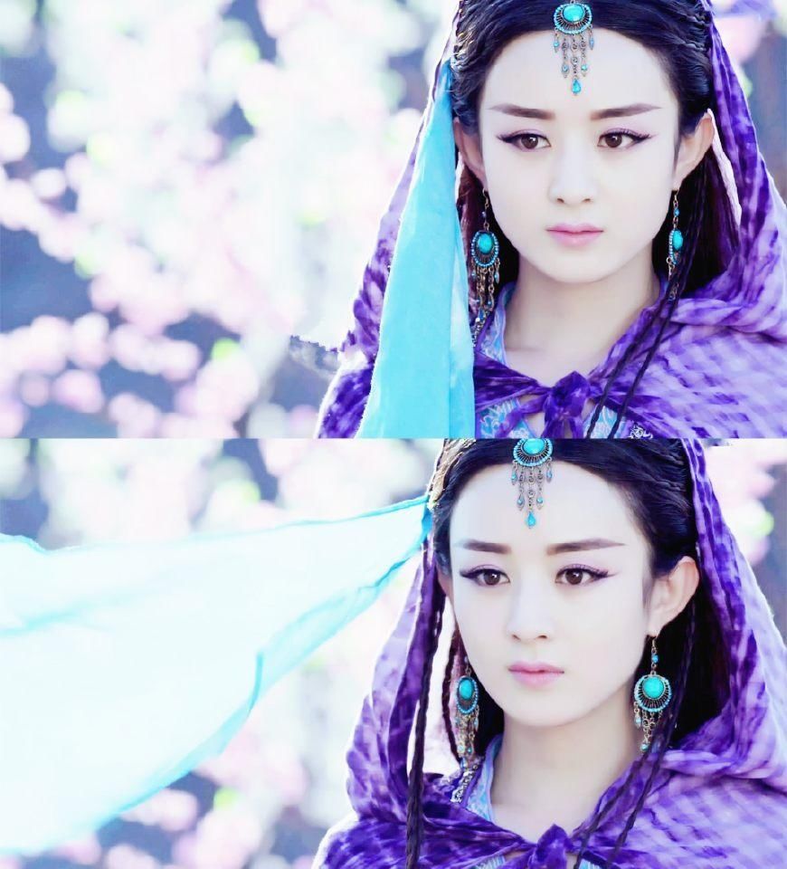 古装剧手拿团扇,赵丽颖娇羞似花,景甜红妆惊艳