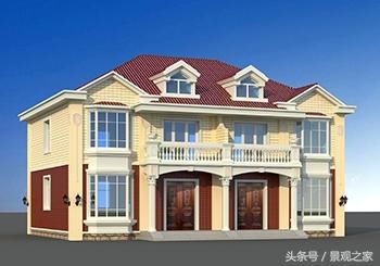 农村二层别墅设计图,二层双拼别墅户型图