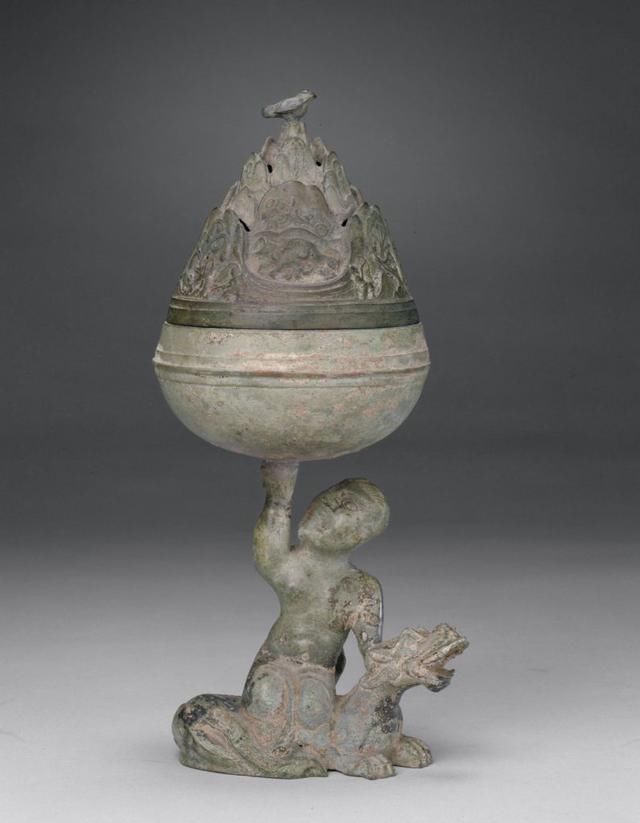 河北省博物馆镇馆之宝:西汉骑兽人物博山炉