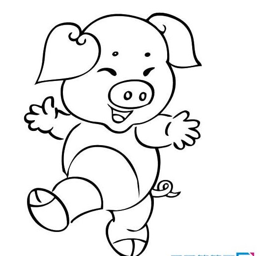 卡通小猪简笔画图片简单又可爱,让我们一起来