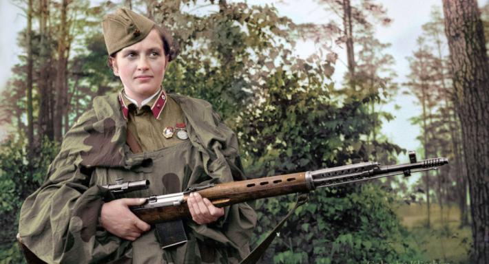 "死神女士"击毙300多德军 苏联传奇女狙击手们