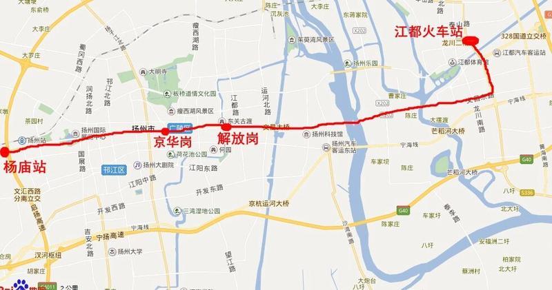 揚州地鐵一號線路線圖及過街通道設置點針對揚州市文昌路沿線交通擁擠