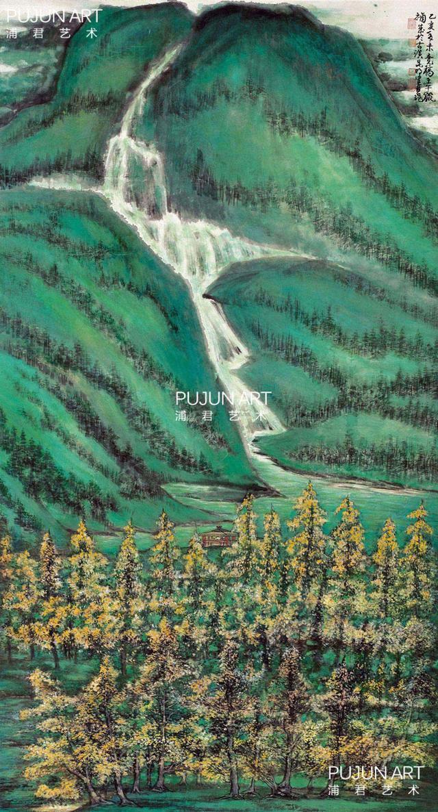 画家陈佩秋青绿山水画作品欣赏!