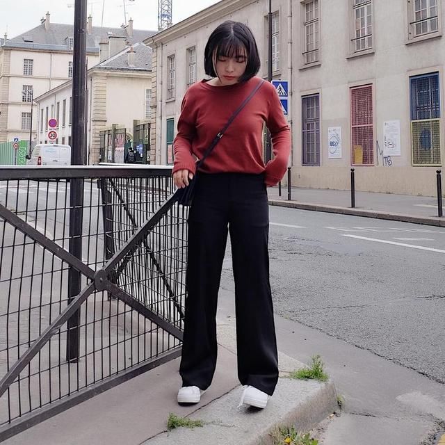 1米5小个子阔腿裤搭配这个显高?以确认过眼神