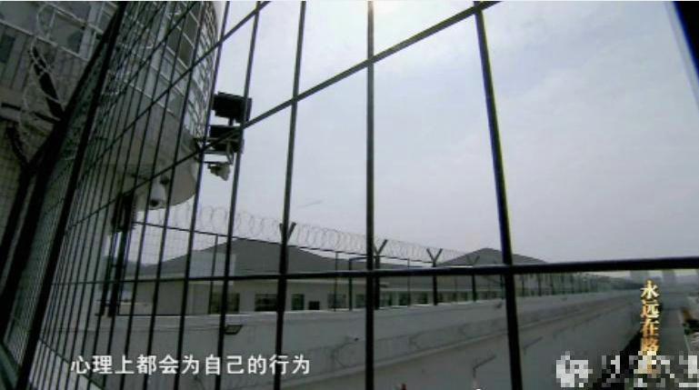 从监狱内向外看。