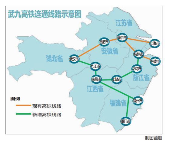 武九高铁示意图 武汉晚报