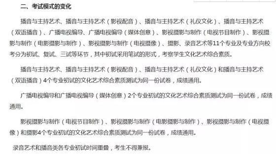 2018艺考变化盘点
