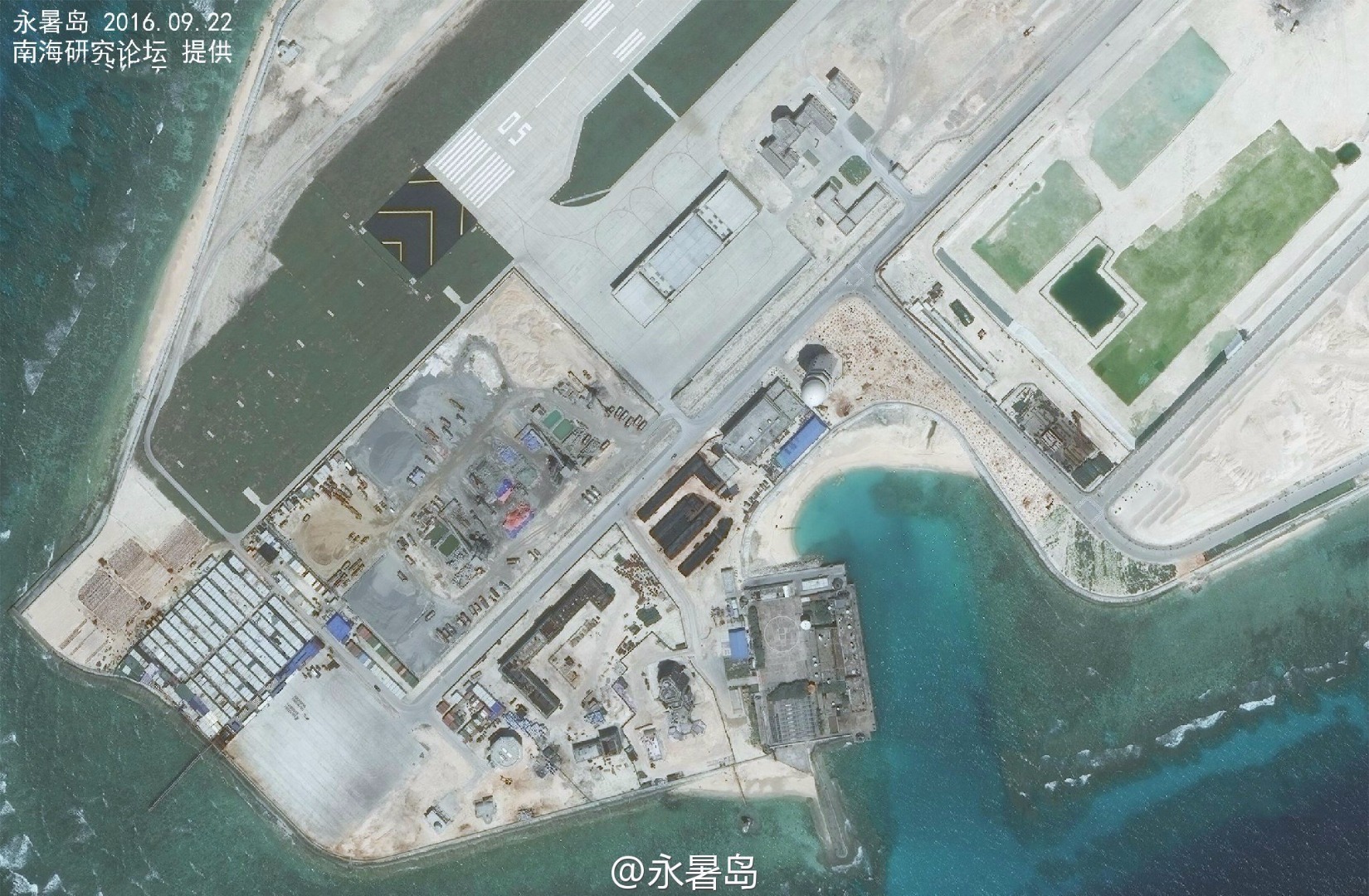 永暑礁与渚碧礁最新卫星照。