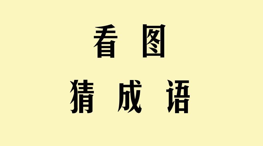 看图猜成语,你能猜中几个?
