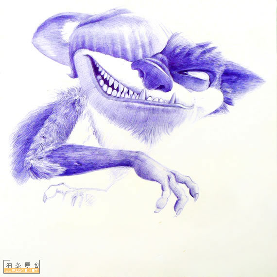 OY圆珠笔画:最萌最邪恶的动画角色,有木有?