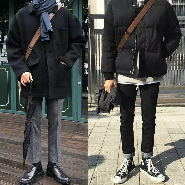 服装搭配:2018冬季男生穿衣搭配图片,简约日常
