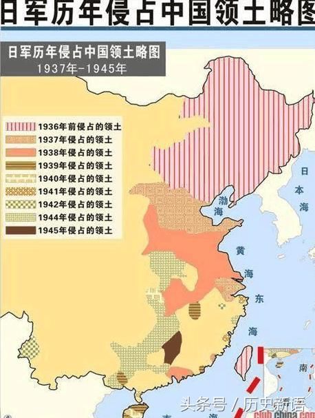 抗日战争时期中国沦陷了多少领土?看看这张图
