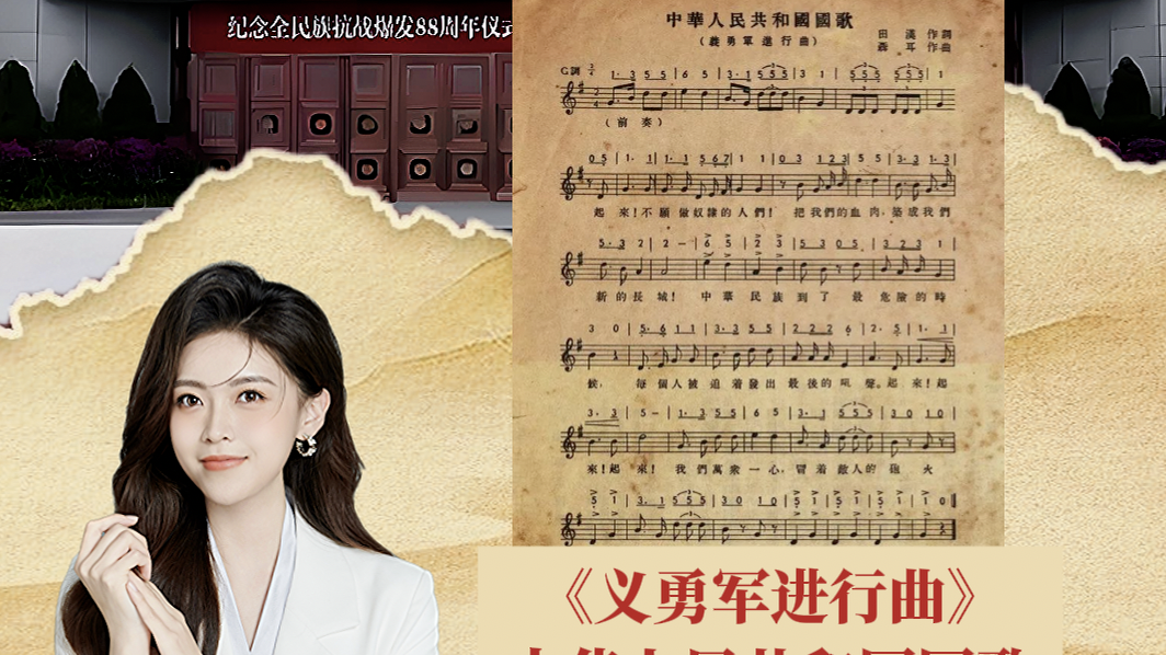 一分钟了解一段抗战历史：中华人民共和国国歌《义勇军进行曲》_北京时间
