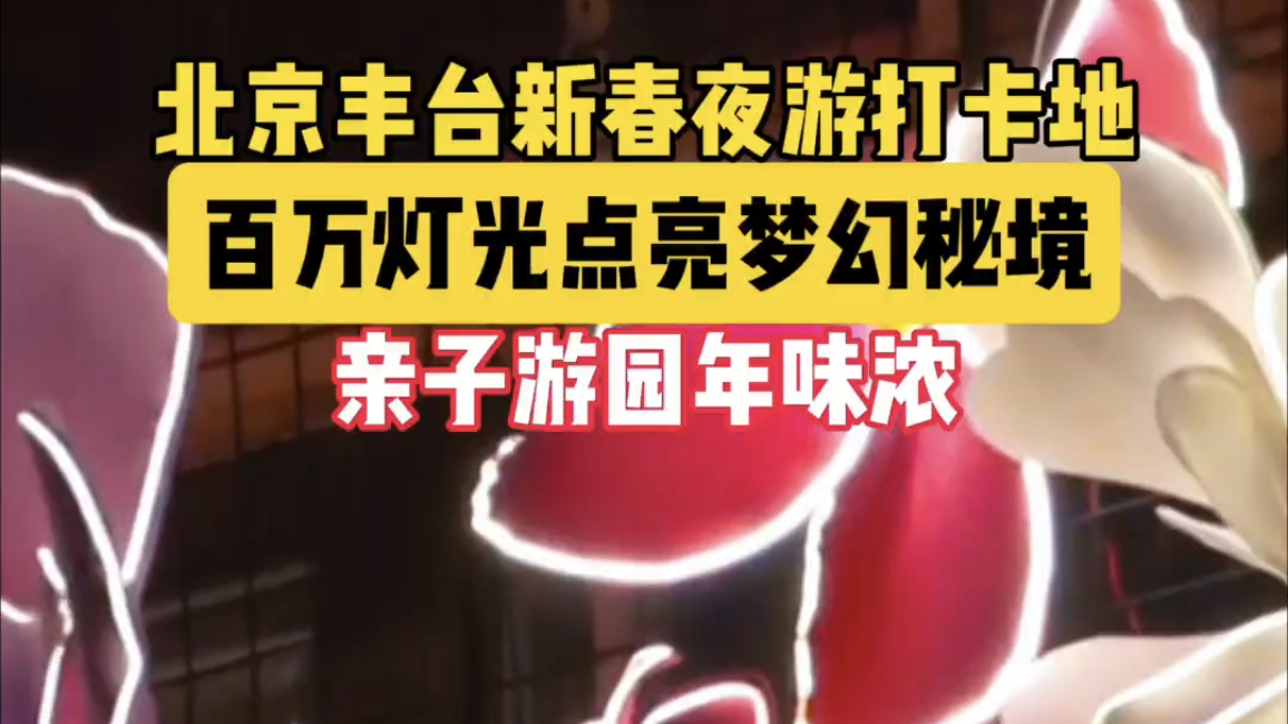 北京丰台新春夜游打卡地
百万灯光点亮梦幻秘境
亲子游园年味浓 北京丰台新春夜游打卡地
百万灯光点亮梦幻秘境
亲子游园年味浓