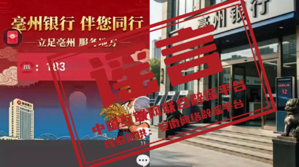 “亳州银行”系伪造,当地并无此银行机构 “亳州银行”系伪造,当地并无此银行机构