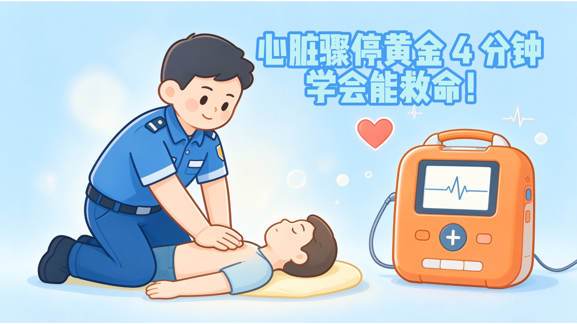 心脏骤停黄金 4 分钟 学会能救命! 心脏骤停黄金 4 分钟 学会能救命!