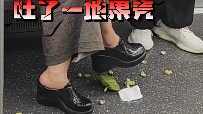 武汉地铁7号线一女子车厢内吃莲蓬，果壳扔满地遭网友怒批