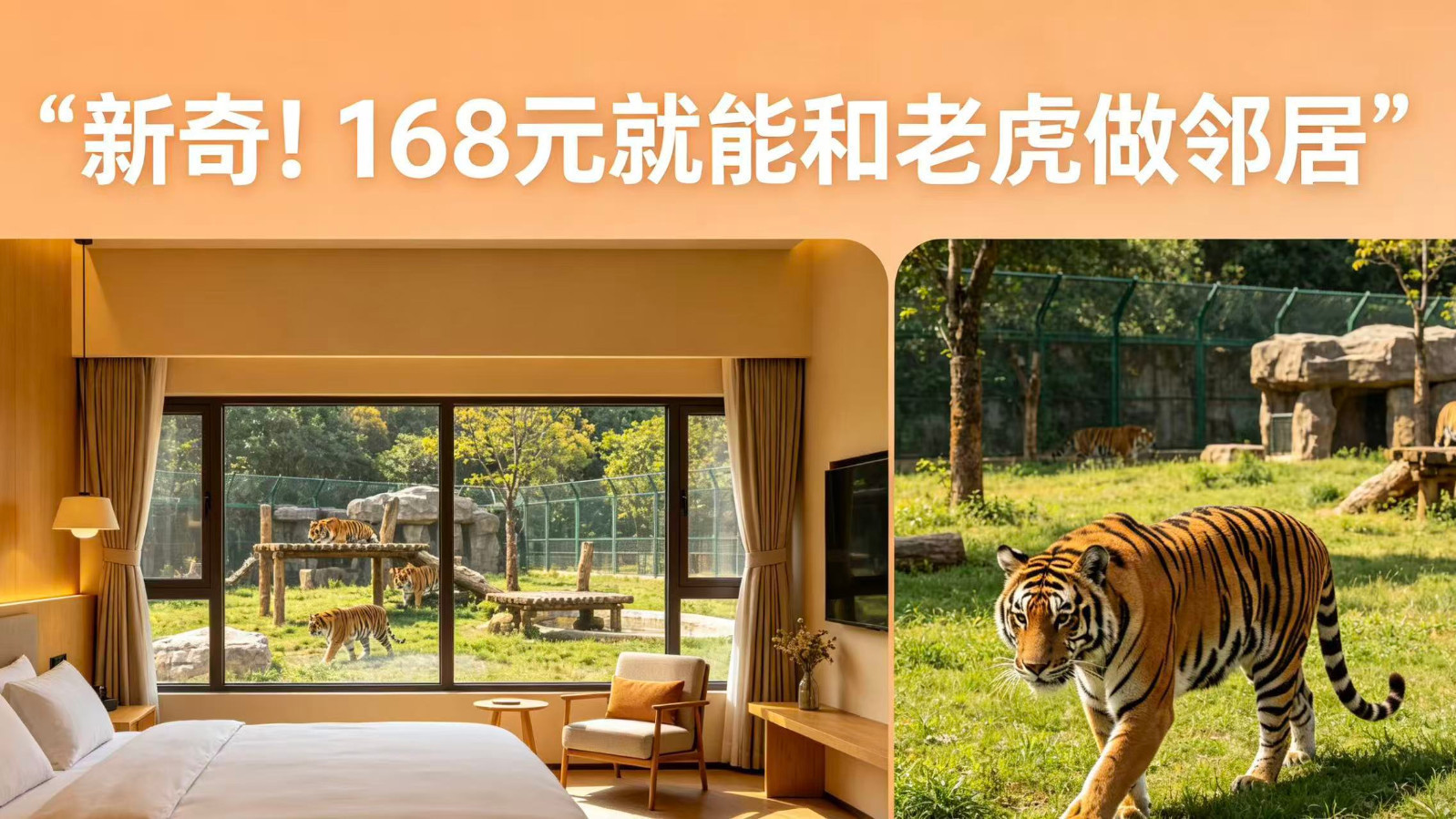 新奇!168元就能和老虎做邻居 新奇!168元就能和老虎做邻居