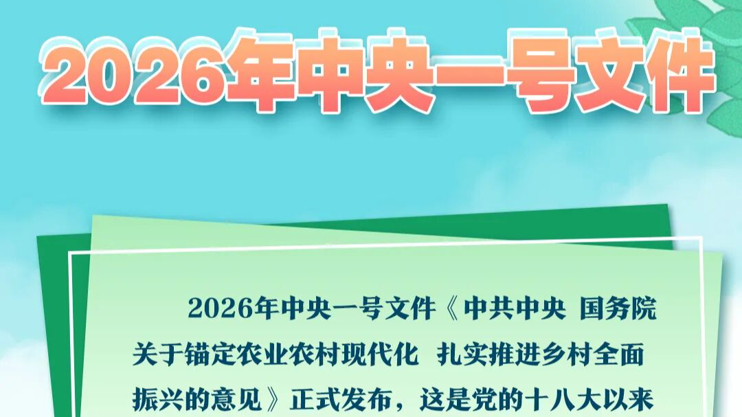 2026年中央一号文件发布!一图了解 2026年中央一号文件发布!一图了解