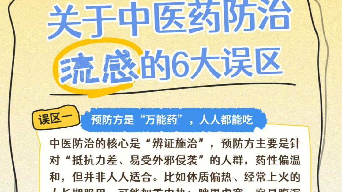 收藏!中医药防治流感的6大误区 收藏!中医药防治流感的6大误区