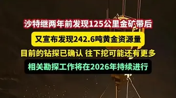 沙特宣布发现242.6吨黄金资源量! 沙特宣布发现242.6吨黄金资源量!