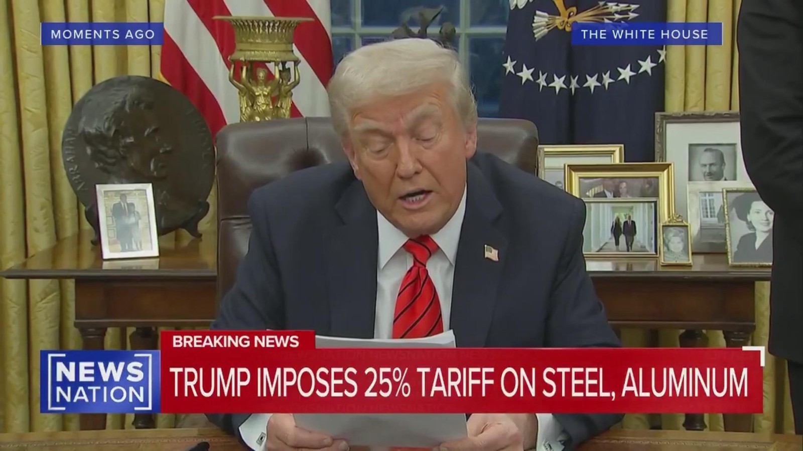 特朗普宣布对进口钢铝征收25%关税 特朗普宣布对进口钢铝征收25%关税