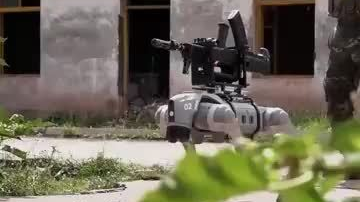 又是大场面！机器狗演练现场扛枪冲锋