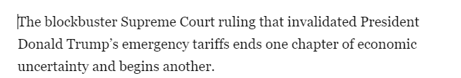 美媒:美法院裁定关税政策违法,开启了另一个不确定性 美媒:美法院裁定关税政策违法,开启了另一个不确定性