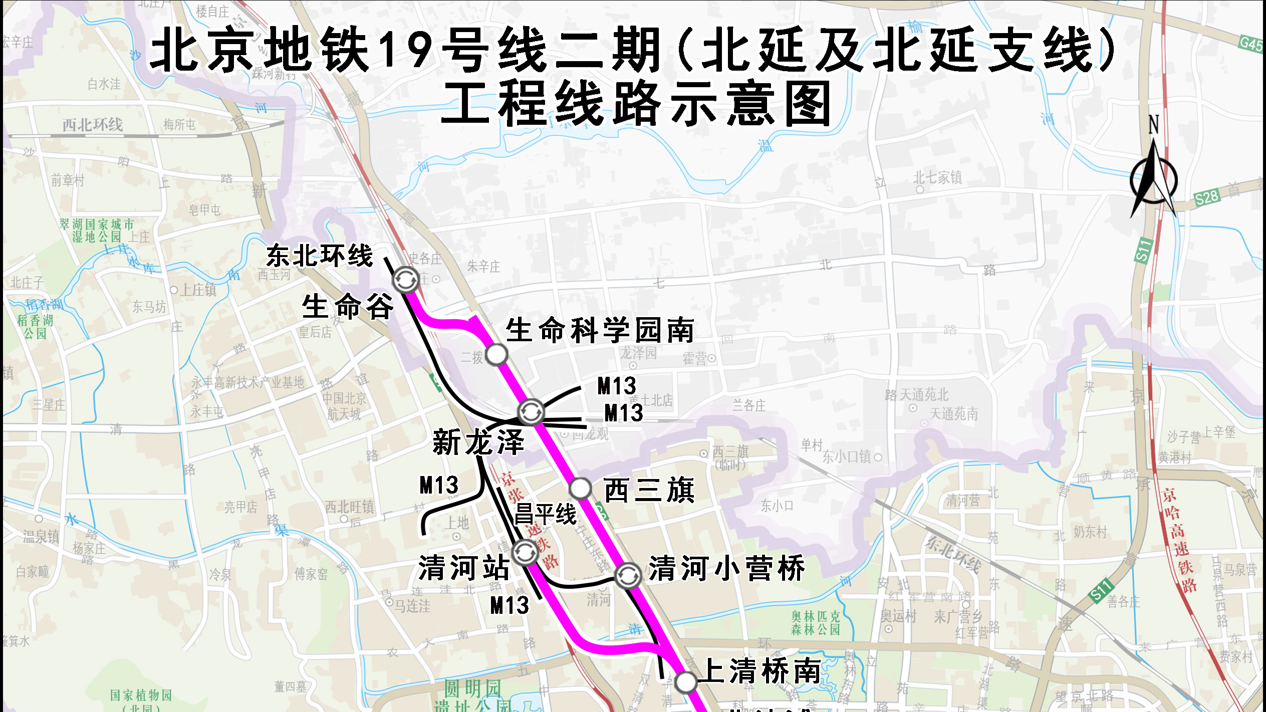 北京地铁19号线二期（北延及北延支线）全面开工建设