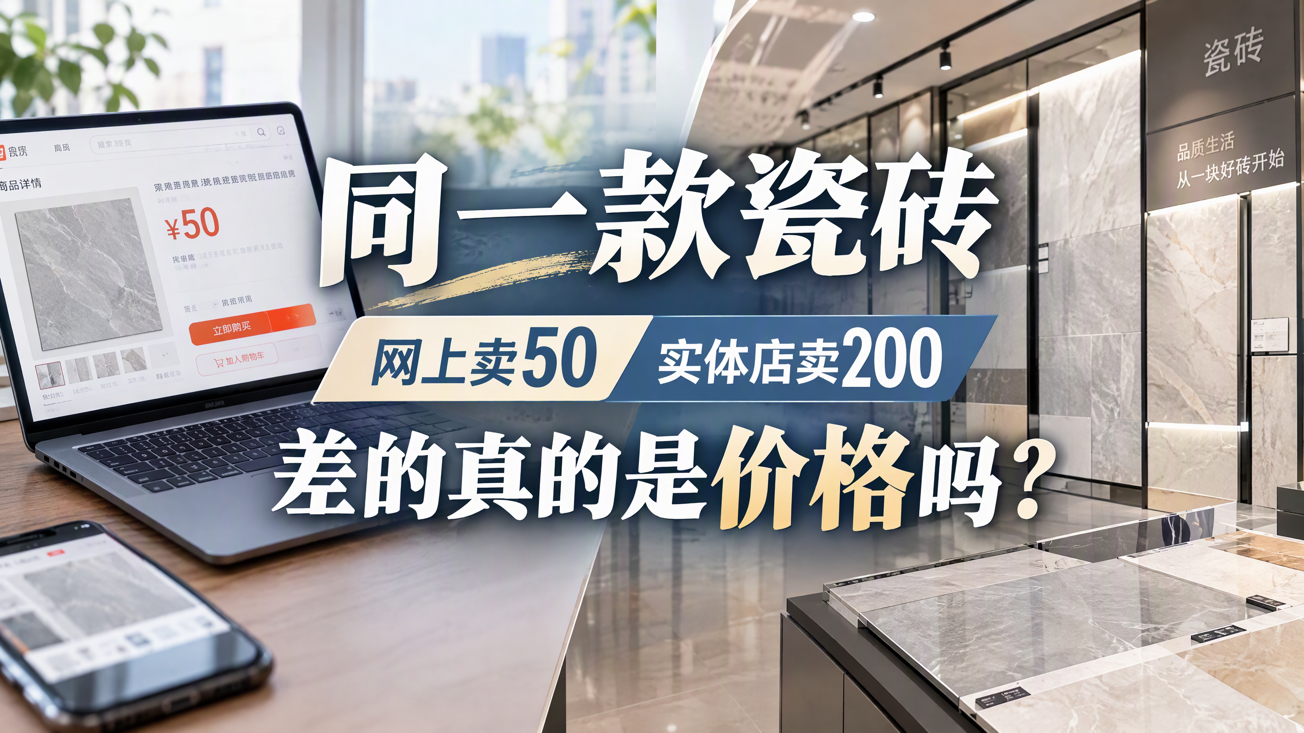 同款瓷砖, 网上和实体店差的只是价格吗? 同款瓷砖, 网上和实体店差的只是价格吗?
