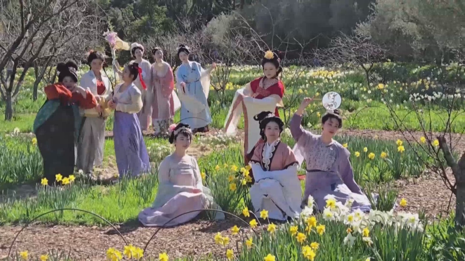 汉服爱好者在美举办花朝节庆典 传播传统文化 汉服爱好者在美举办花朝节庆典 传播传统文化