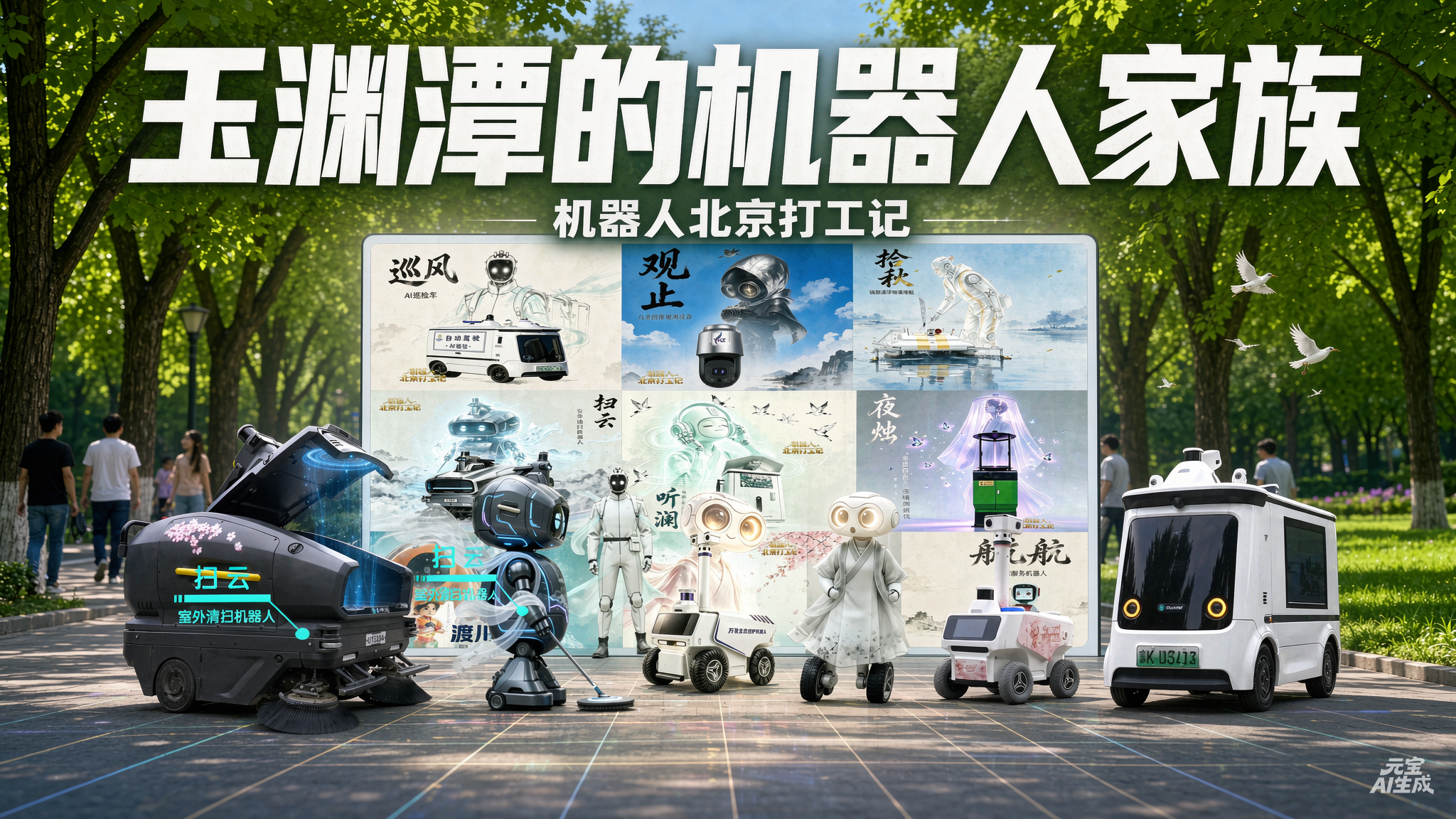 【机器人北京打工记】玉渊潭的机器人家族