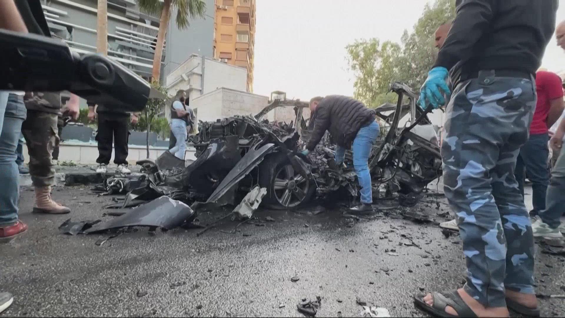 叙利亚首都一汽车遭导弹袭击致多人死伤 叙利亚首都一汽车遭导弹袭击致多人死伤