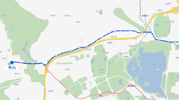 红叶节期间，北京公交新开1条通游专线，涉颐和园、香山等景区