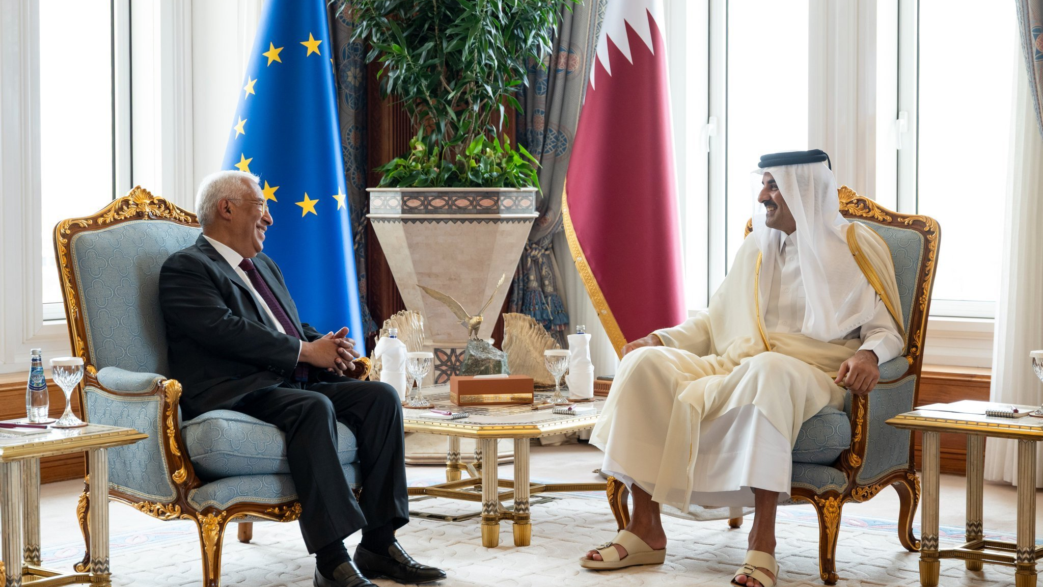 卡塔尔埃米尔与欧洲理事会主席会谈 讨论中东局势 卡塔尔埃米尔与欧洲理事会主席会谈 讨论中东局势