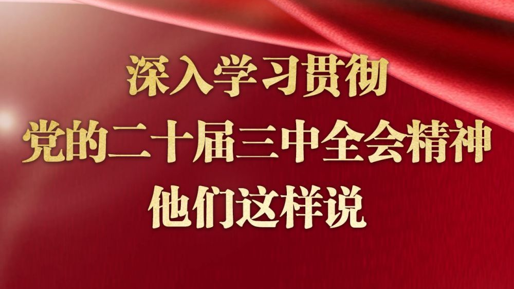 深入学习贯彻党的二十届三中全会精神，他们这样说