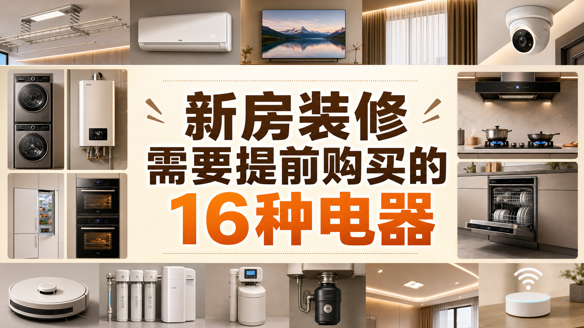 新房装修，需要提前购买的16种电器！