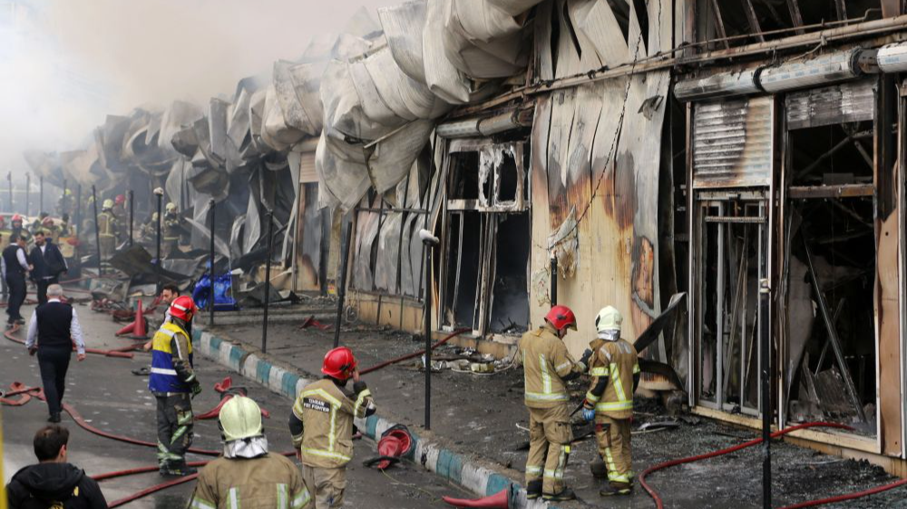 伊朗德黑兰市场火灾现场