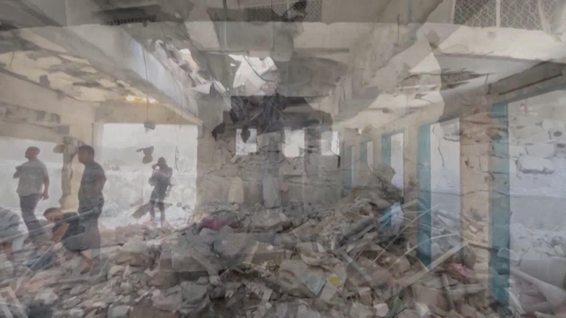 以军轰炸加沙城一所学校 致数十人死亡