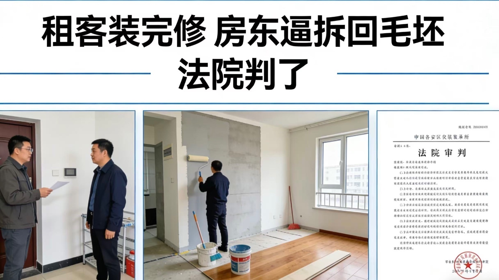 租客装完修,房东逼拆回毛坯,法院判了 租客装完修,房东逼拆回毛坯,法院判了