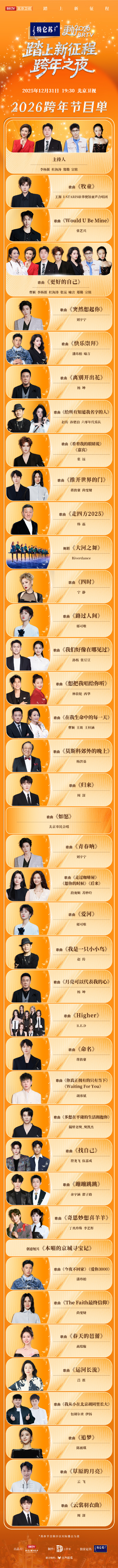 北京卫视跨年节目单来了