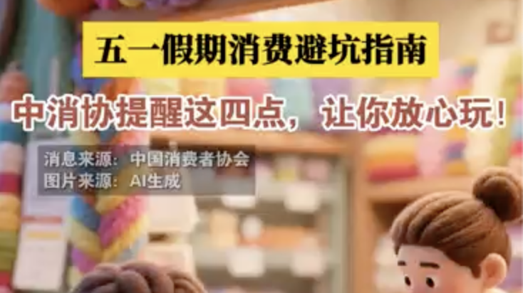 五一假期消费避坑指南:中消协提醒这四点,让你放心玩! 五一假期消费避坑指南:中消协提醒这四点,让你放心玩!
