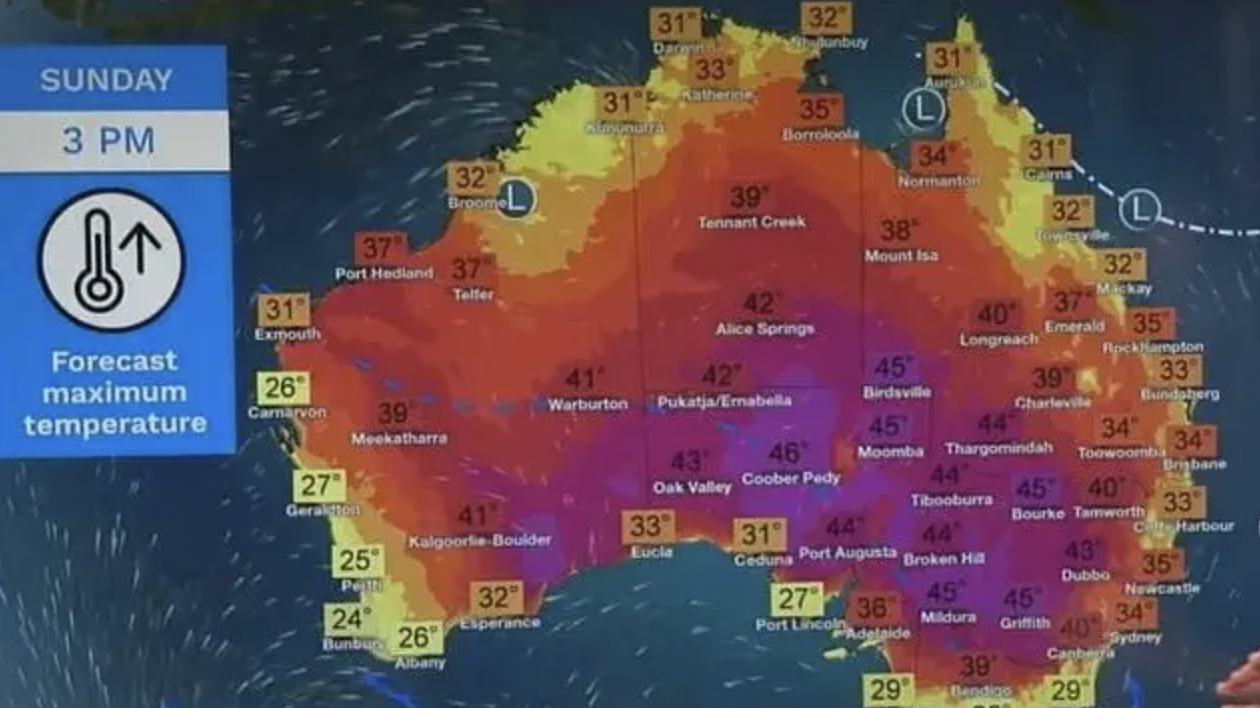 热浪袭击澳大利亚，气温逼近50摄氏度